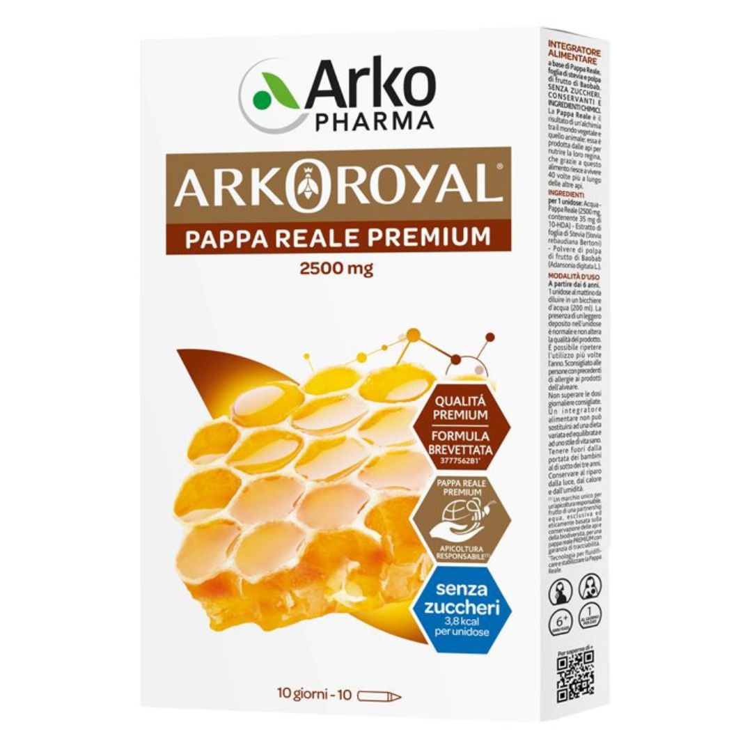Arkopharma Arkoroyal Premium Organic Royal Jelly 2500 mg, 10 Liquid