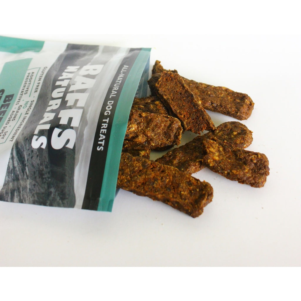 Baffs Naturals Beef Strips Dog Treats 100g – product photo