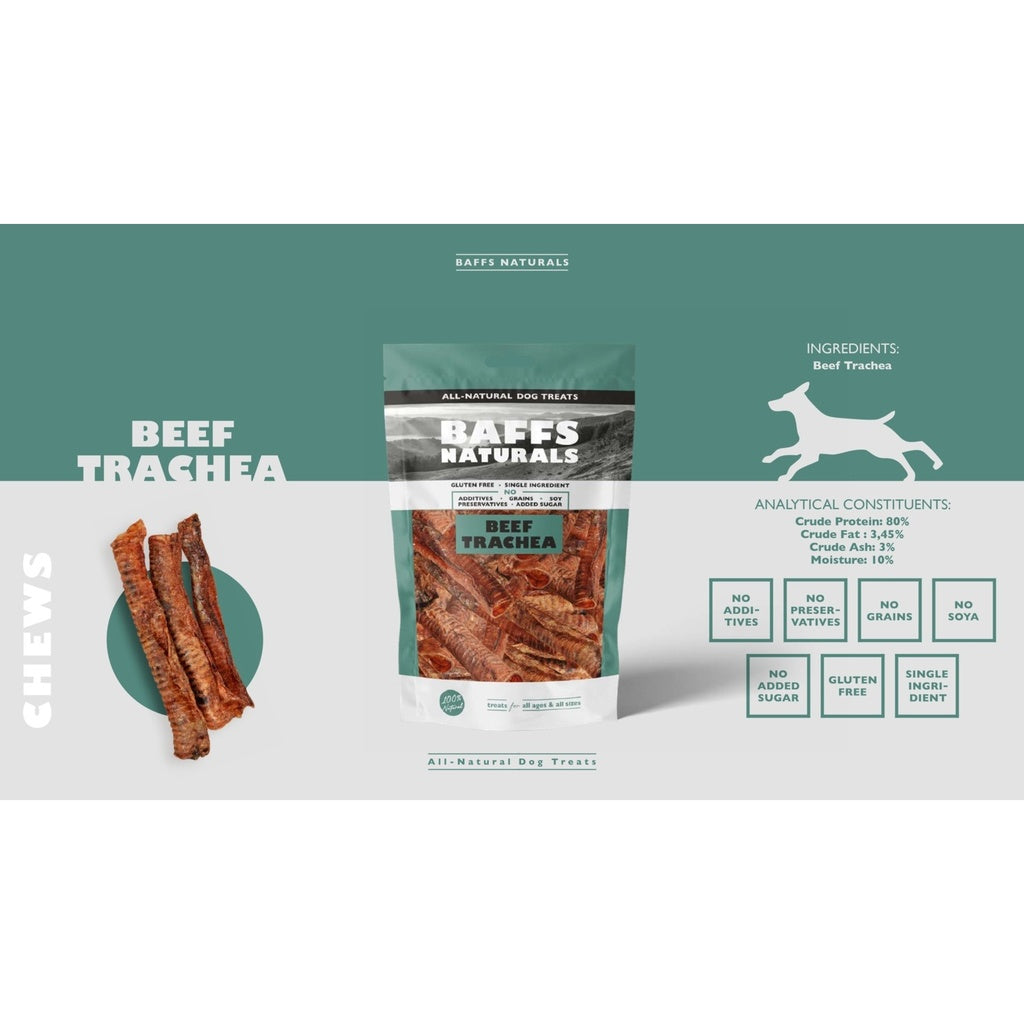 Baffs Naturals Beef Trachea Chew Dog Treats 100g – product photo