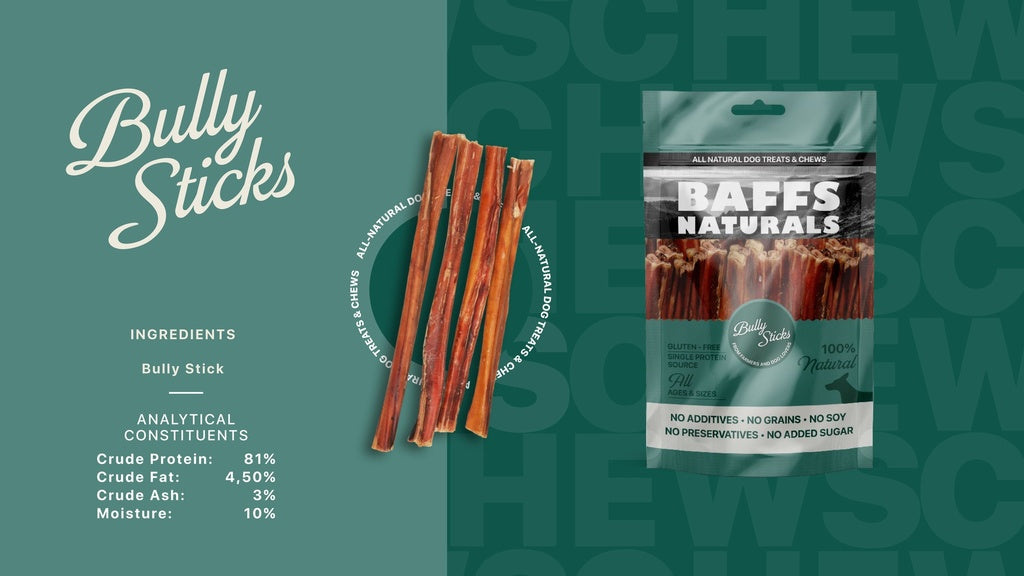 Baffs Naturals Bully Sticks Dog Treats 100g – product photo