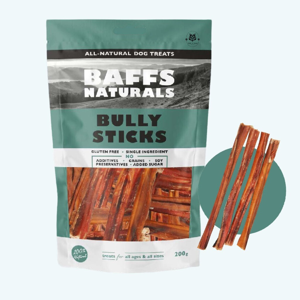 Baffs Naturals Bully Sticks Dog Treats 100g