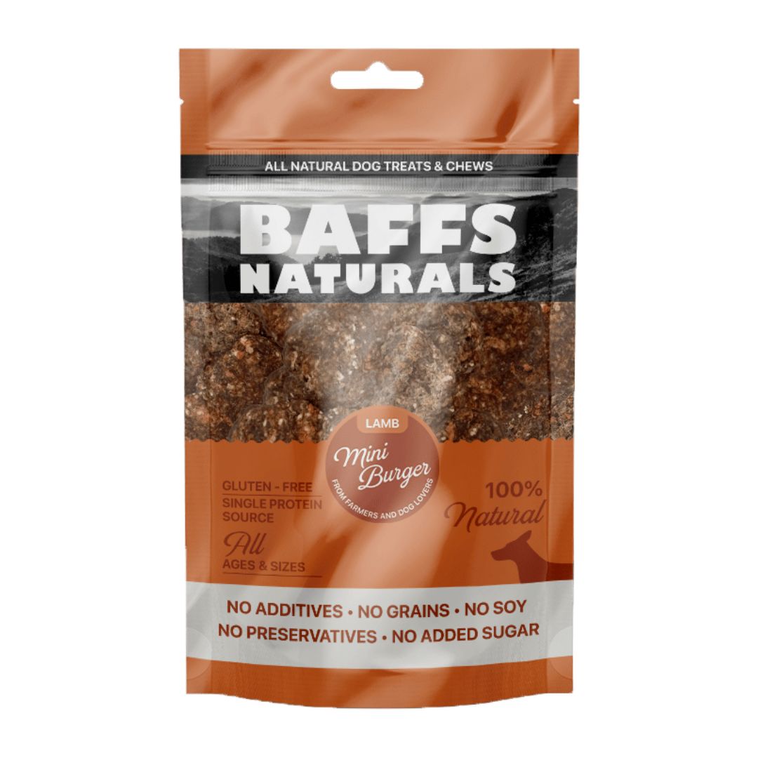 Baffs Naturals Lamb Mini Burger Dog Treats 100g