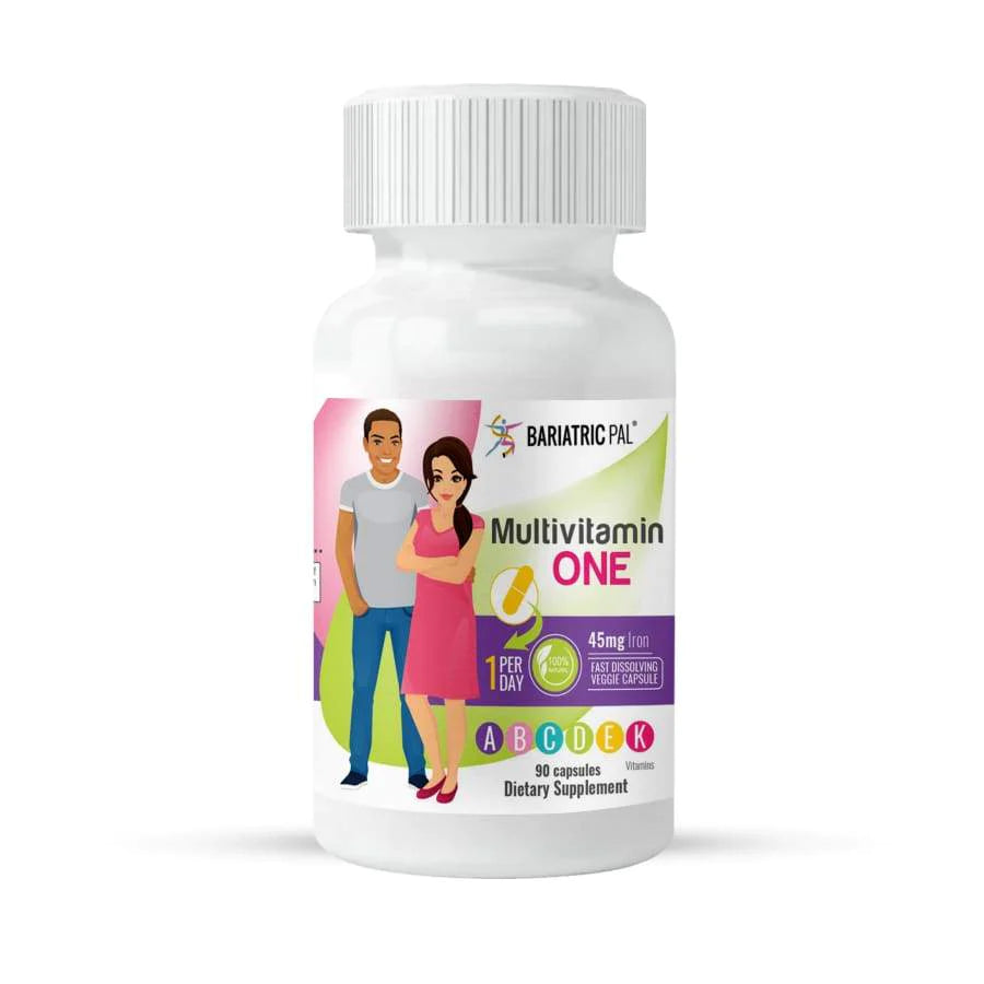 BariatricPal Multivitamin ONE with 45 mg Iron, 90 Vegetable Capsules | Once-Daily Multivitamin with Iron
