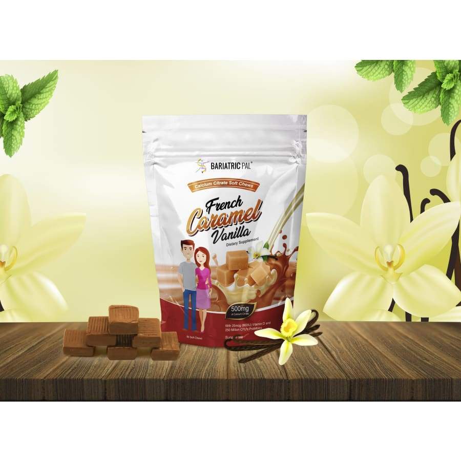BariatricPal Calcium Citrate - French Vanilla Caramel 500 mg, 90 Soft Chews | With Vitamin D3 & Probiotics – product photo
