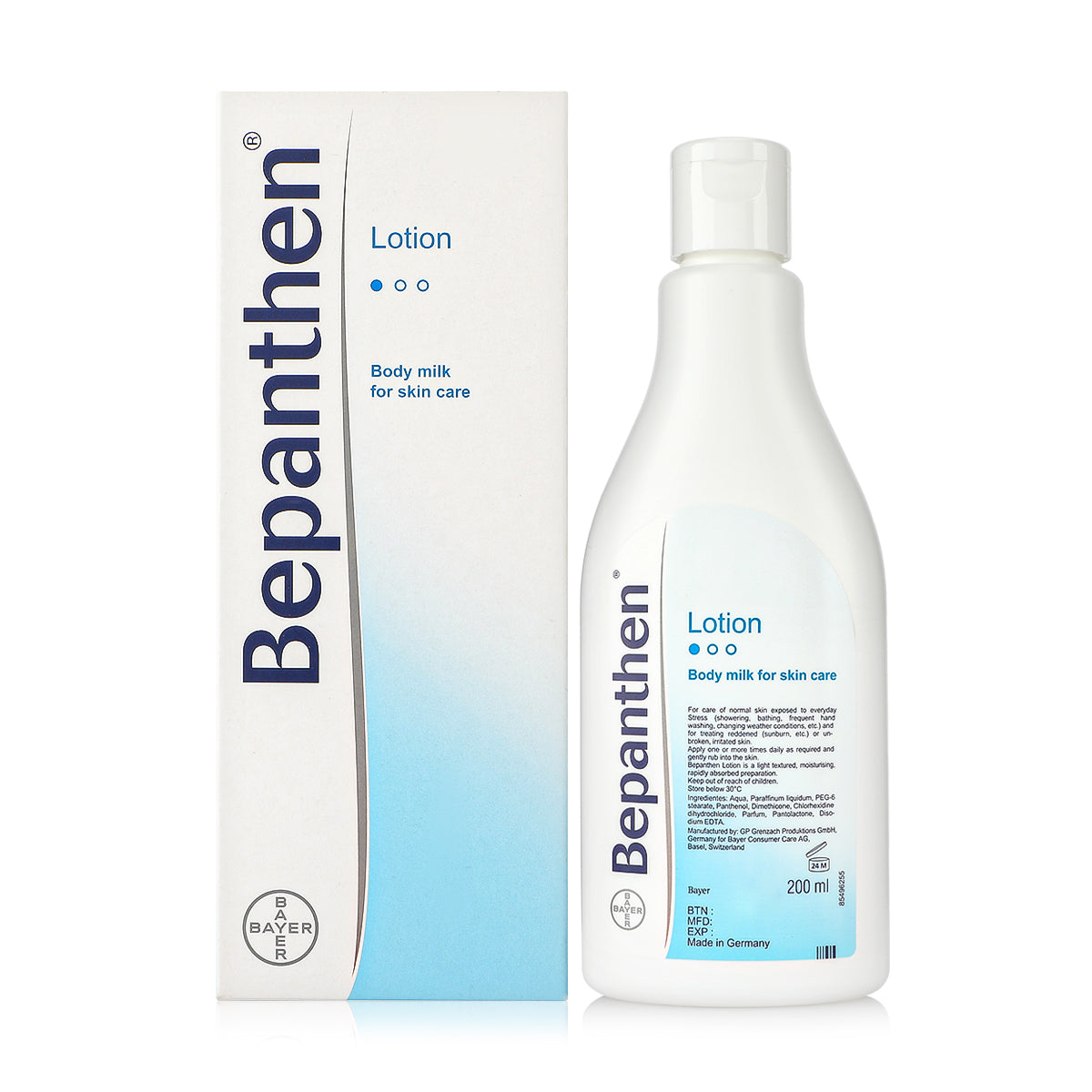 Bepanthen Lotion Body Milk 200ml | Light Daily Dexpanthenol Lotion