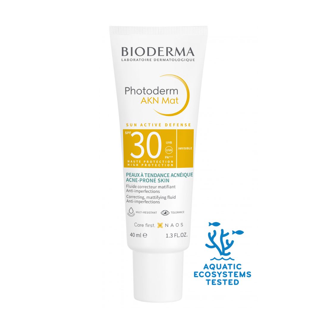Bioderma Photoderm AKN Mat SPF30 Facial Sunscreen 40ml | Mattifying SPF30 Fluid