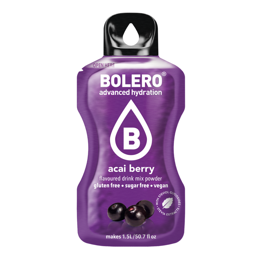 Bolero Advanced Hydration Açai Berry, 12 Sachets | Sugar-Free Drink Mix, Makes 1.5 L
