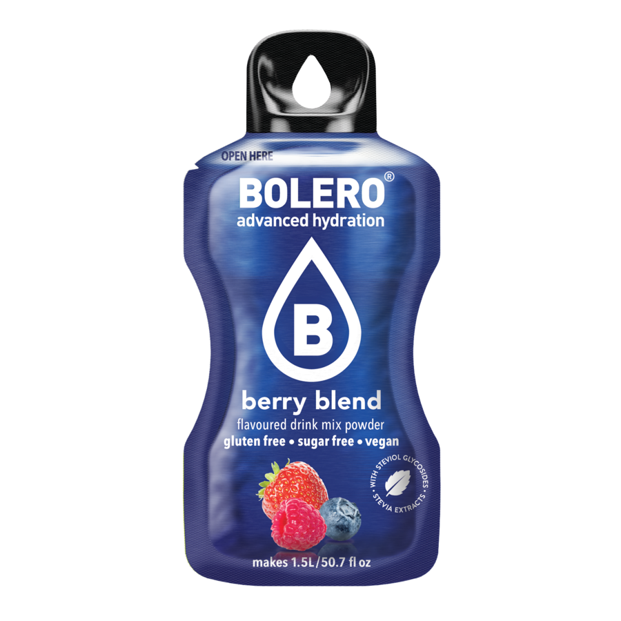 Bolero Advanced Hydration Berry Blend, 12 Sachets | Sugar-Free Drink Mix, Makes 1.5 L