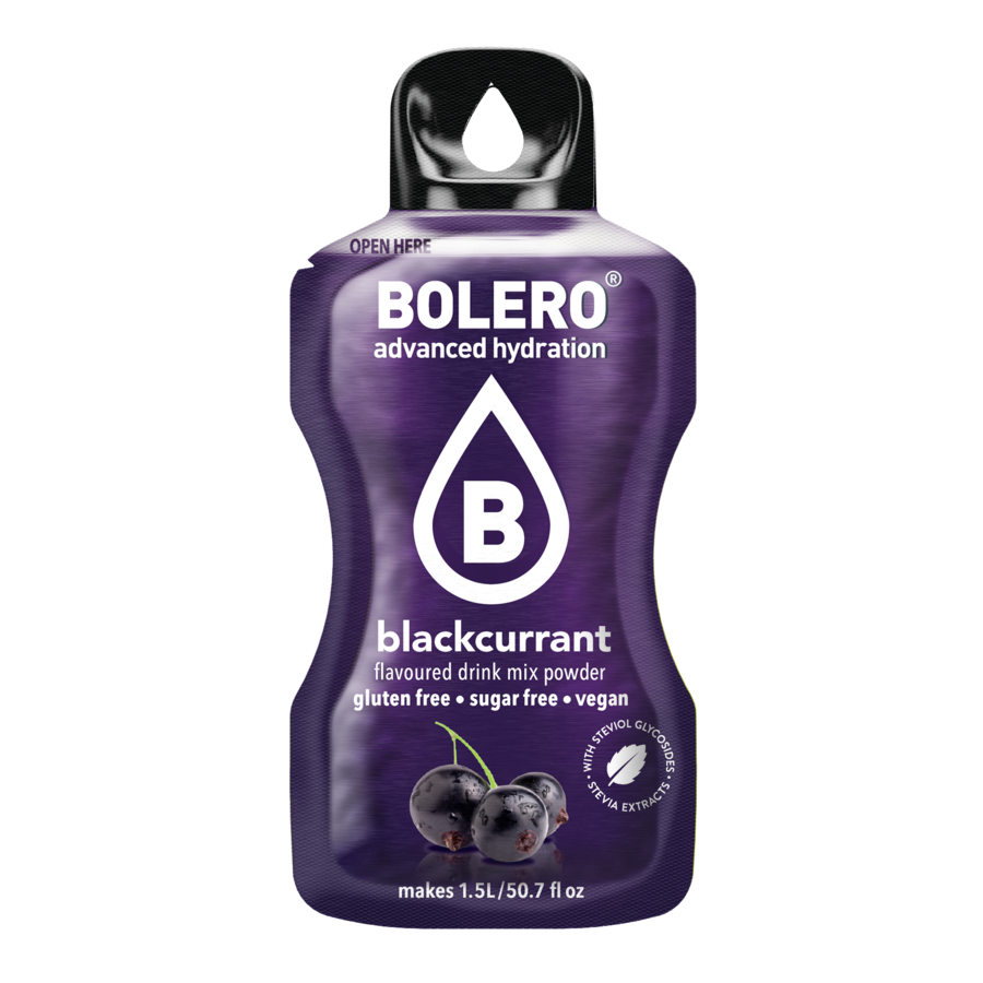 Bolero Advanced Hydration Blackcurrant, 12 Sachets | Sugar-Free Drink Mix, Makes 1.5 L