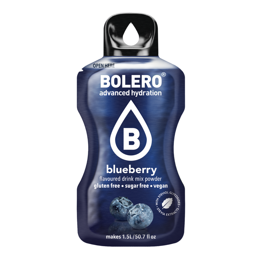 Bolero Advanced Hydration Blueberry, 12 Sachets | Sugar-Free Drink Mix, Makes 1.5 L