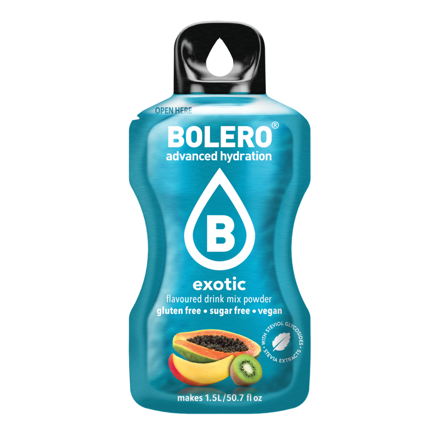 Bolero Advanced Hydration Exotic, 12 Sachets | Sugar-Free Drink Mix, Makes 1.5 L