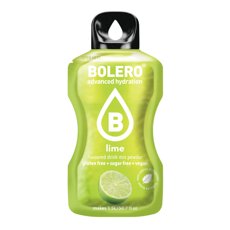 Bolero Advanced Hydration Lime, 12 Sachets | Sugar-Free Drink Mix, Makes 1.5 L