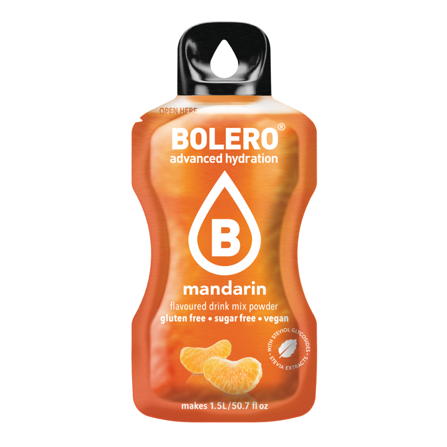 Bolero Advanced Hydration Mandarin, 12 Sachets | Sugar-Free Drink Mix, Makes 1.5 L