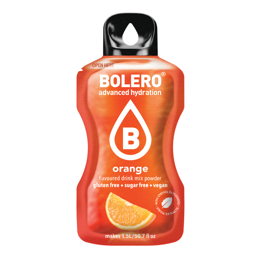 Bolero Advanced Hydration Orange, 12 Sachets | Sugar-Free Drink Mix, Makes 1.5 L