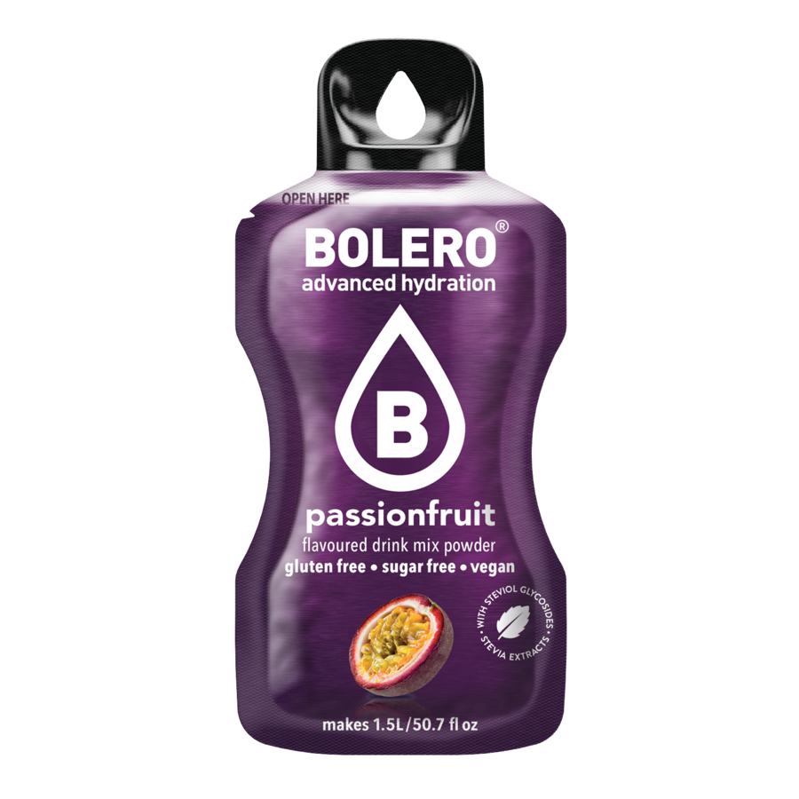 Bolero Advanced Hydration Passion Fruit, 12 Sachets | Sugar-Free Drink Mix, Makes 1.5 L