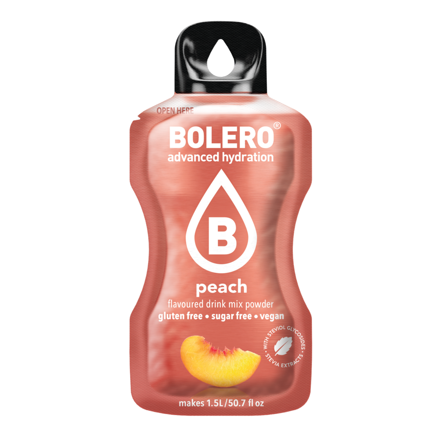 Bolero Advanced Hydration Peach, 12 Sachets | Sugar-Free Drink Mix, Makes 1.5 L