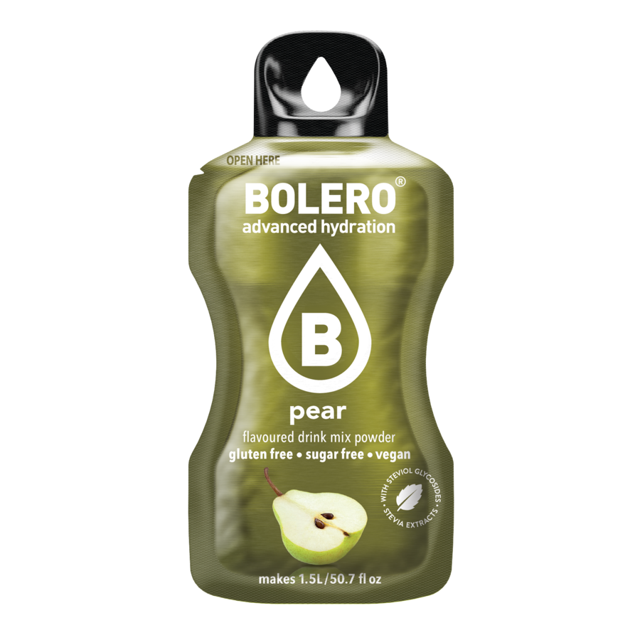 Bolero Advanced Hydration Pear, 12 Sachets | Sugar-Free Drink Mix, Makes 1.5 L