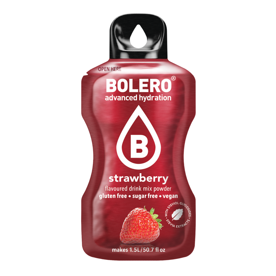 Bolero Advanced Hydration Strawberry, 12 Sachets | Sugar-Free Drink Mix, Makes 1.5 L