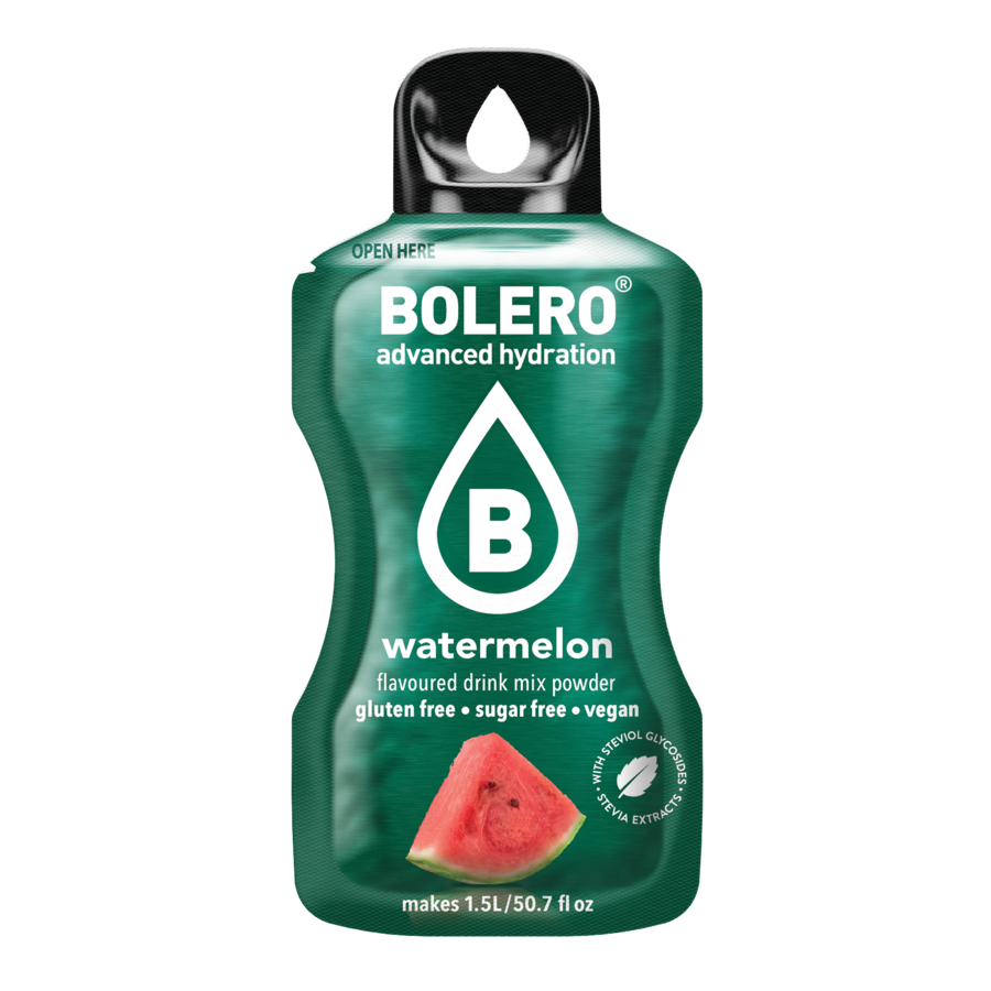 Bolero Advanced Hydration Watermelon, 12 Sachets | Sugar-Free Drink Mix, Makes 1.5 L