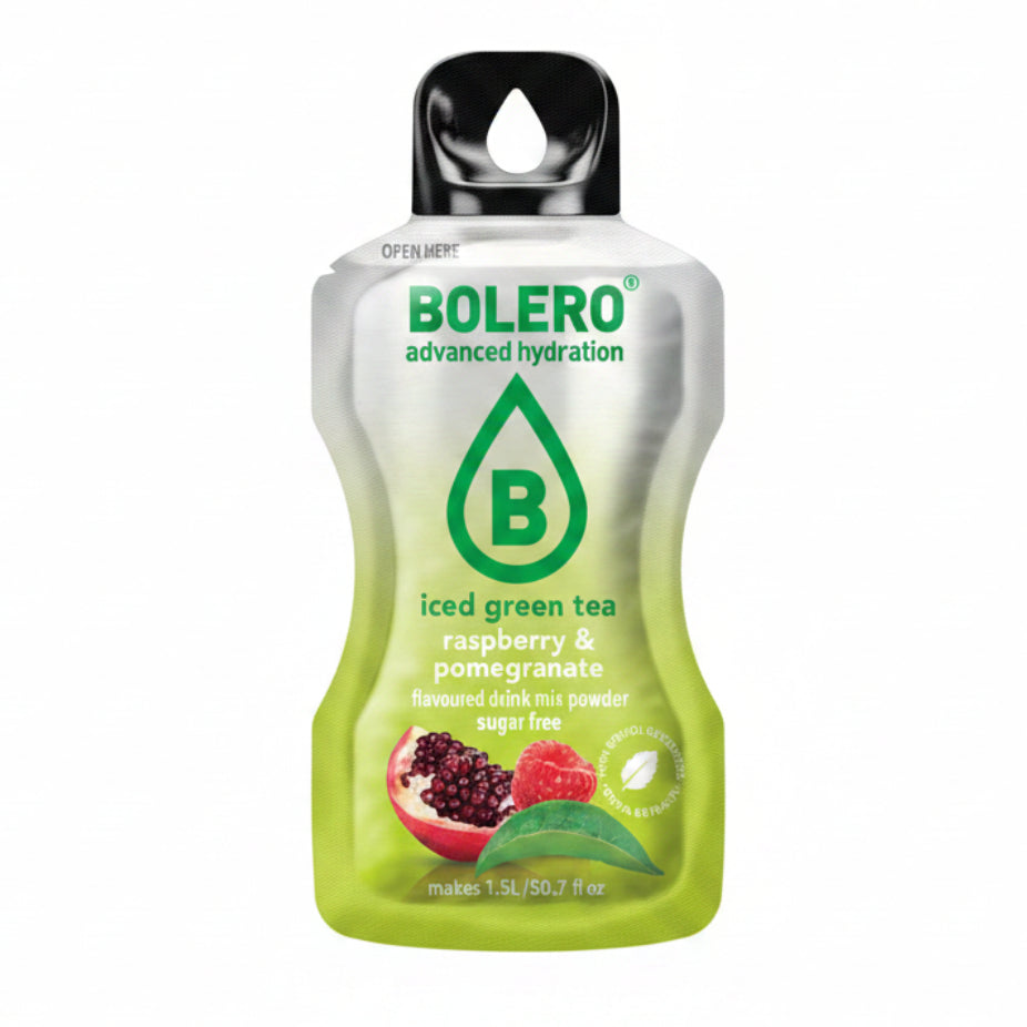 Bolero® ICED GREEN TEA Raspberry & Pomegranate | 8g | 1,5L (12 Sachets)