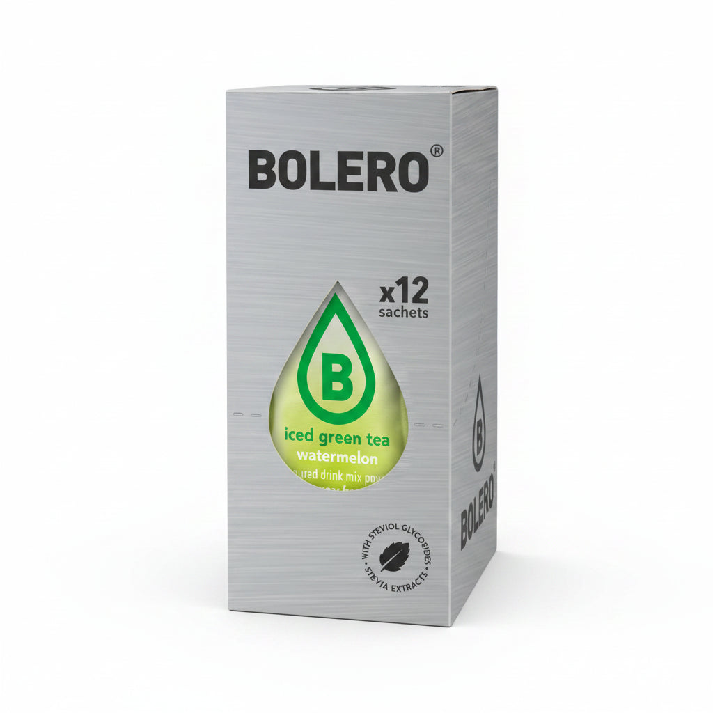 Bolero Iced Green Tea Watermelon, 12 Sachets | Sugar-Free Iced Green Tea Mix, Makes 1.5 L – product photo