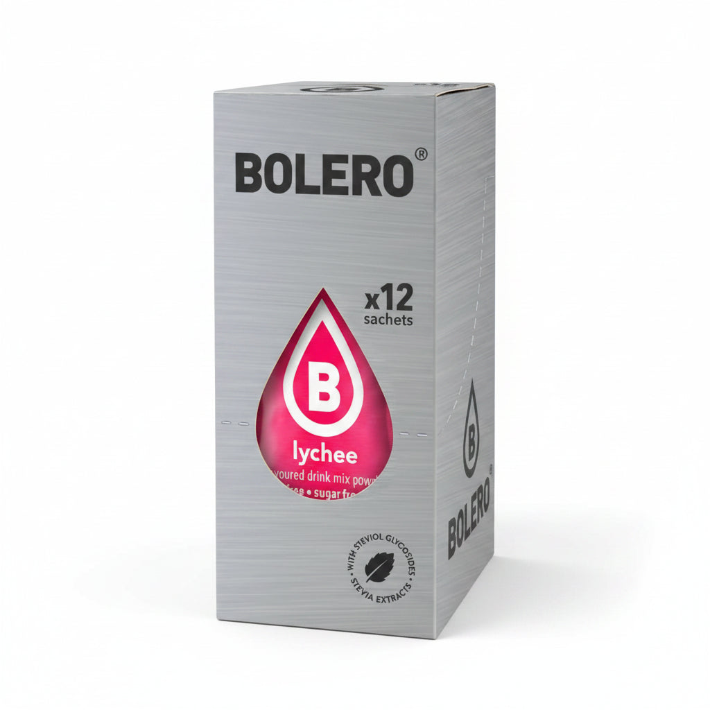 Bolero Lychee, 12 Sachets | Sugar-Free Drink Mix with Stevia, Makes 1.5 L – product photo