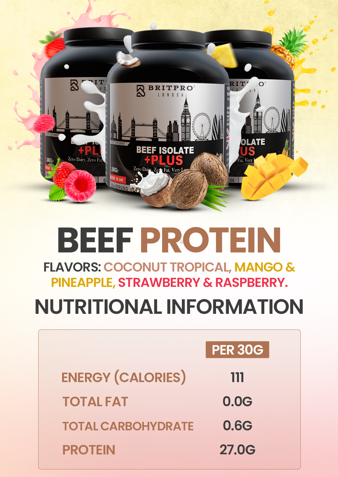 BritPro Beef Isolate+, 1.8kg – product photo