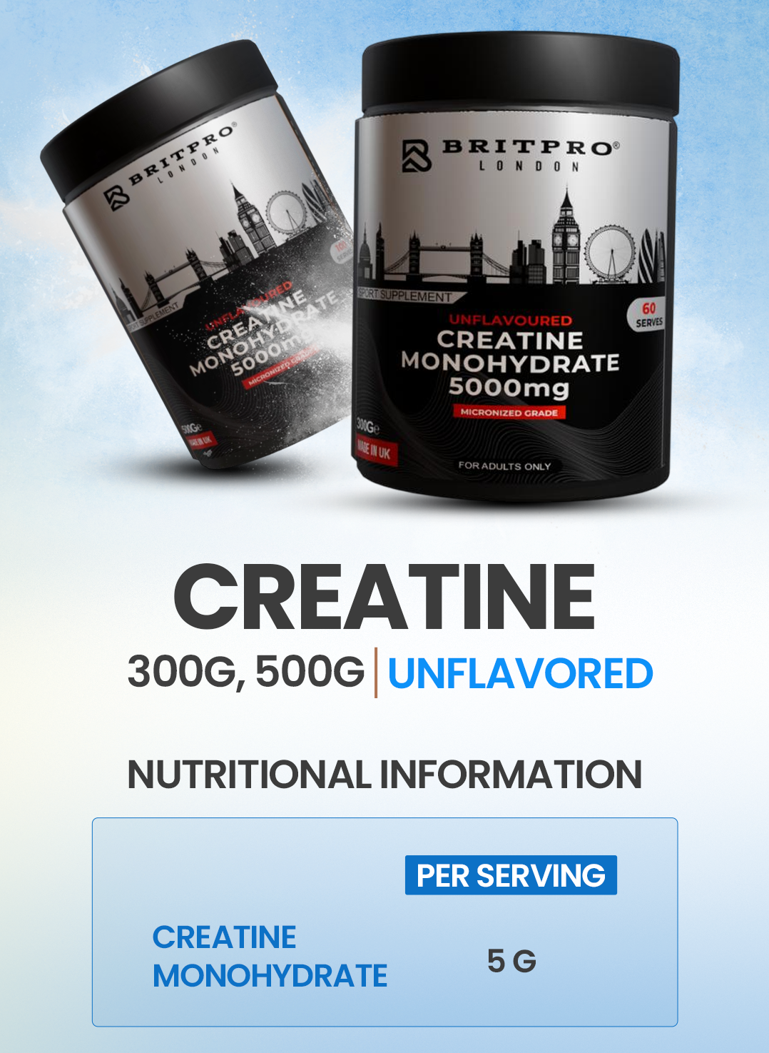 BritPro Creatine Monohydrate, 500g – product photo