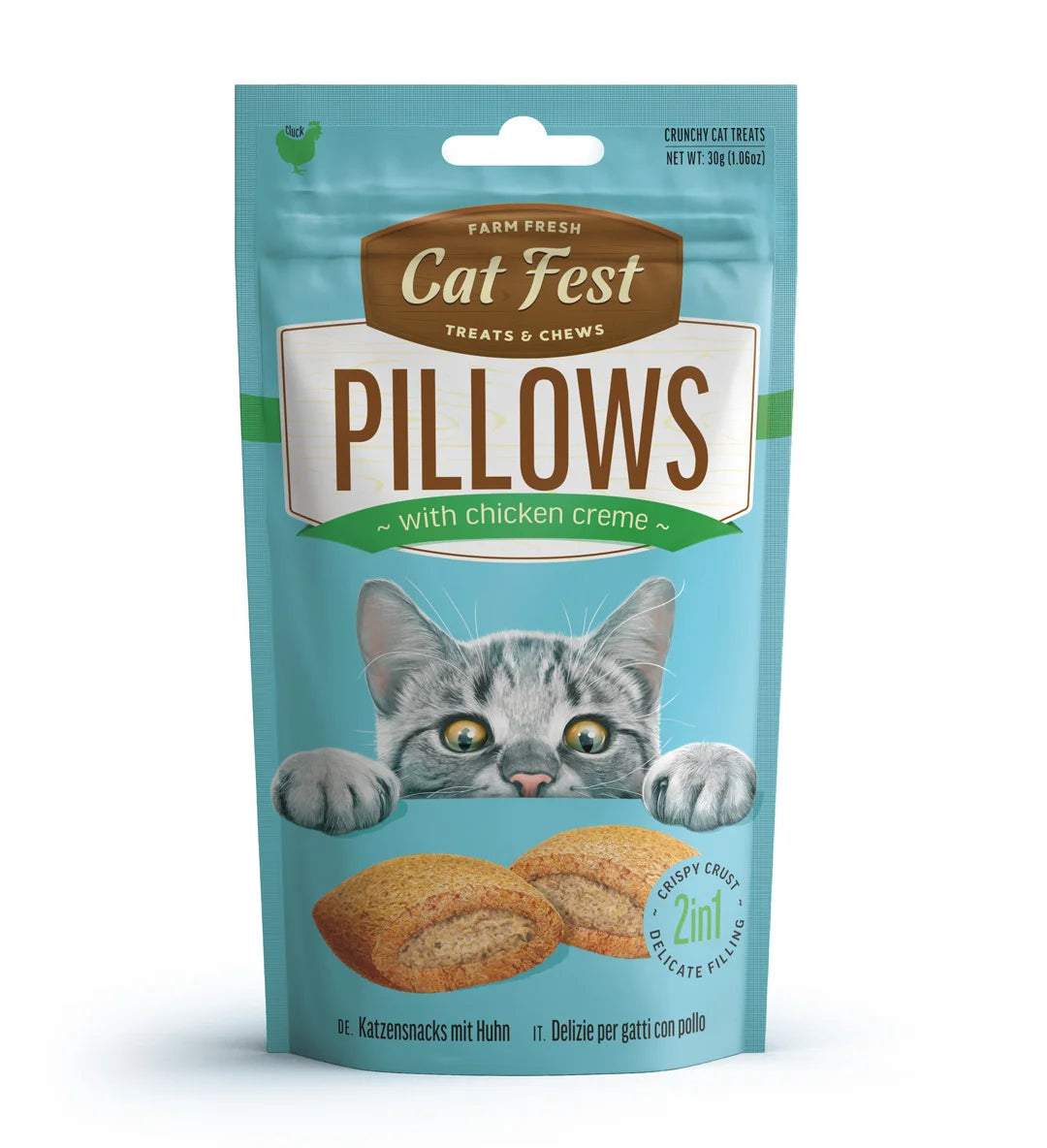 Cat Fest Pillows with Chicken Cream Cat Treats 30g | Crispy Pillows, Chicken Cream Filling