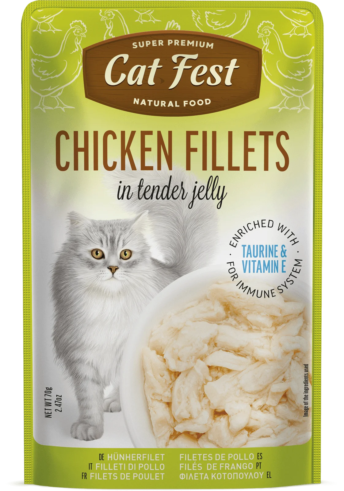 Cat Fest Chicken Fillet in Tender Jelly Wet Cat Food 70g 6-Pack | Chicken Fillet in Tender Jelly