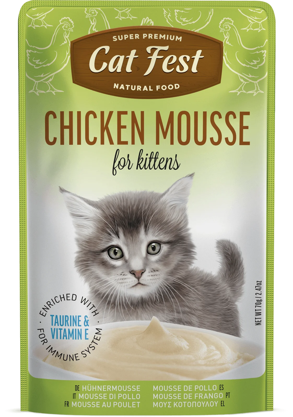 Cat Fest Chicken Mousse for Kittens Wet Kitten Food 70g 6-Pack | Chicken Mousse for Kittens