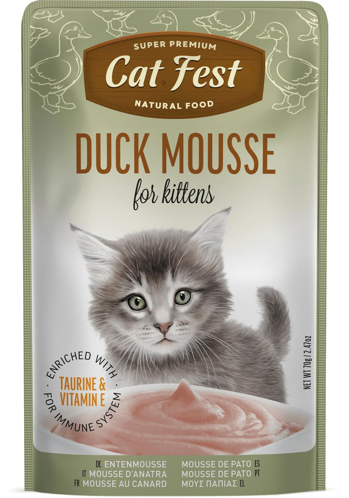 Cat Fest Duck Mousse for Kittens Wet Kitten Food 70g 6-Pack | Duck Mousse for Kittens