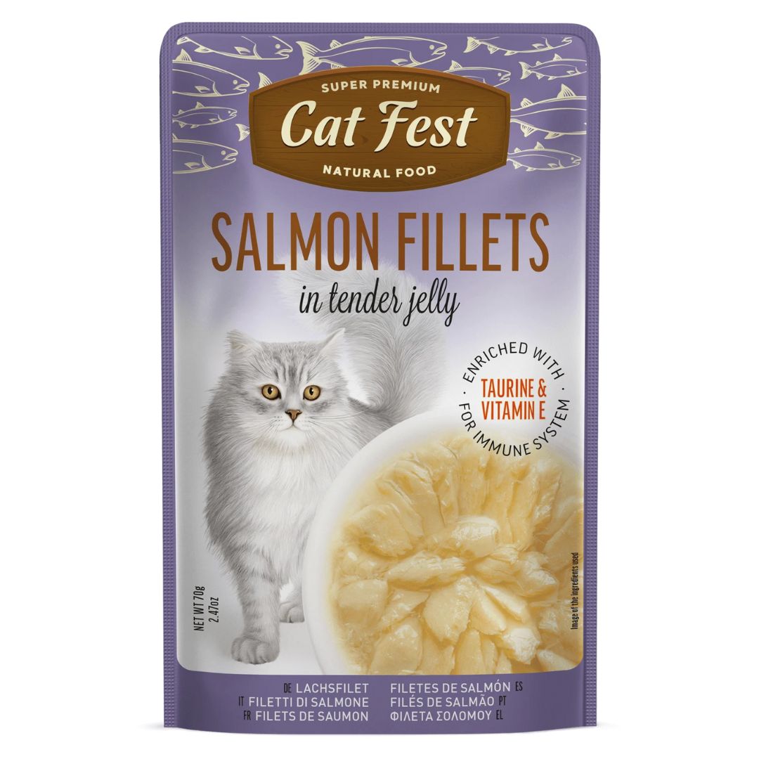 Cat Fest Salmon Fillet in Tender Jelly Wet Cat Food 70g 6-Pack | Salmon Fillet in Tender Jelly