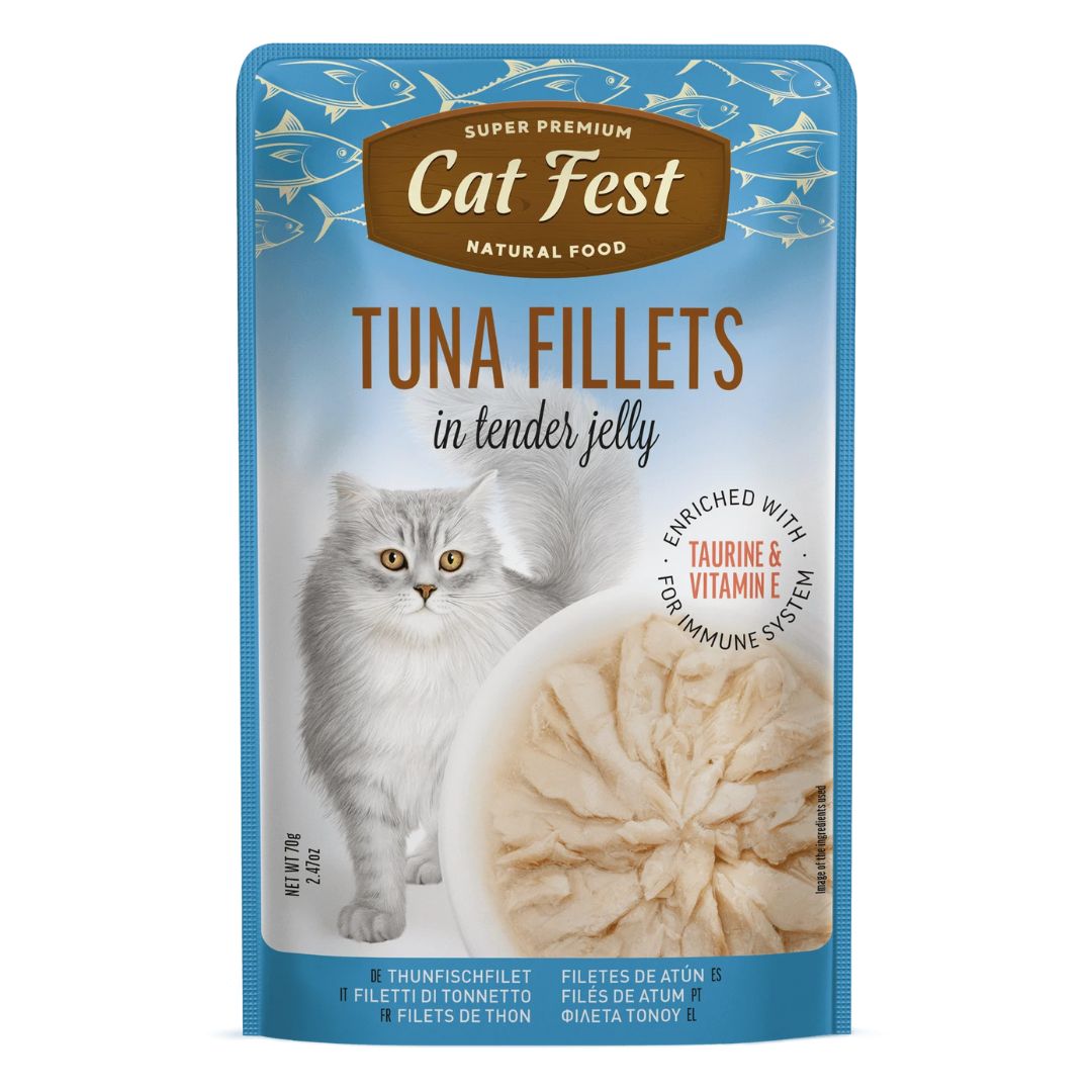 Cat Fest Tuna Fillet in Tender Jelly Wet Cat Food 70g 6-Pack | Tuna Fillet in Tender Jelly
