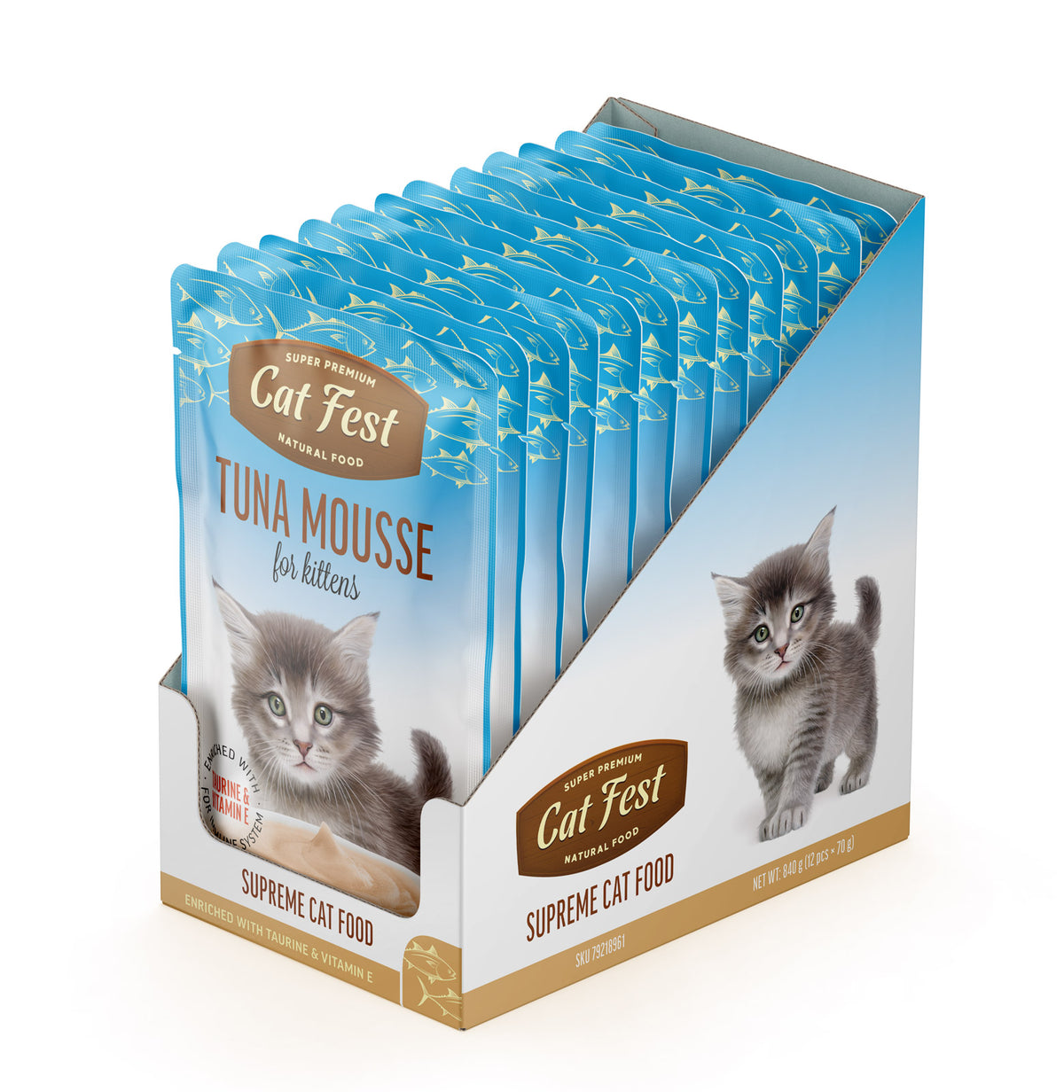 Cat Fest Tuna Mousse for Kittens Wet Kitten Food 70g 6-Pack | Tuna Mousse for Kittens – product photo