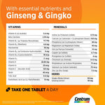Centrum Energy, 100 Tablets | Multivitamin with B Vitamins, Ginseng & Ginkgo – product photo