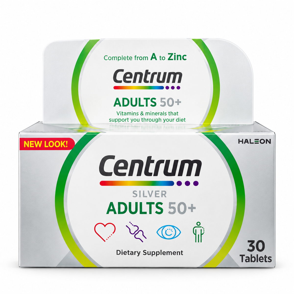 Centrum Silver Adults 50+, 30 Tablets | Daily Multivitamin for Adults 50+