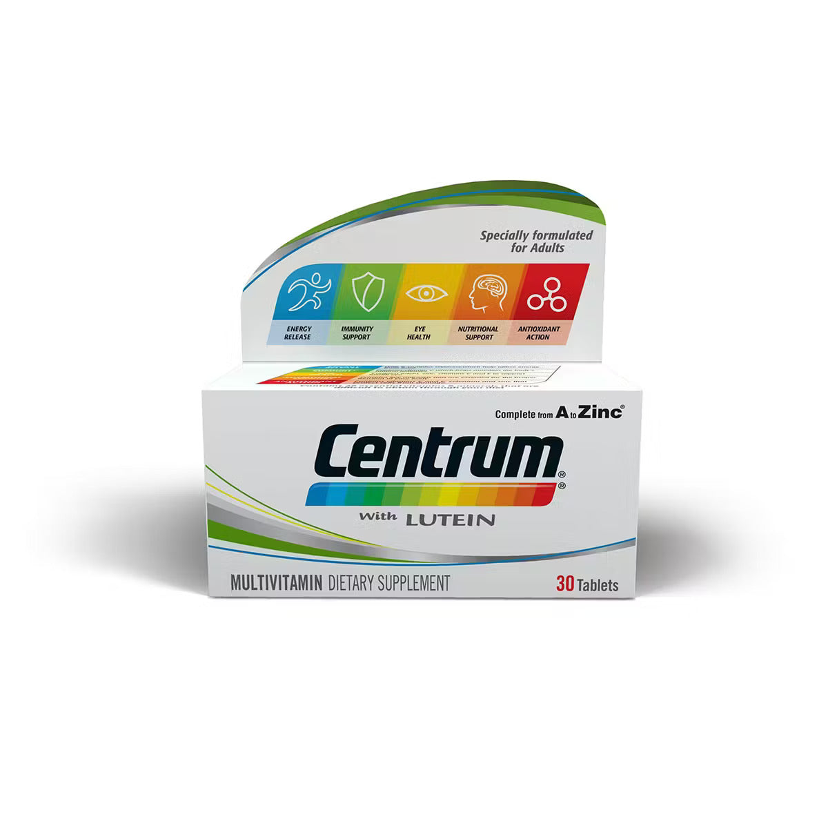 Centrum With Lutein, 30 Tablets | Daily Multivitamin with Lutein