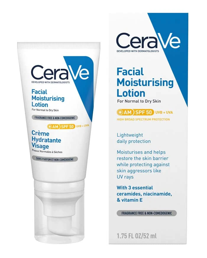 CeraVe AM Facial Moisturising Lotion SPF 50 | Daily Moisture with SPF 50