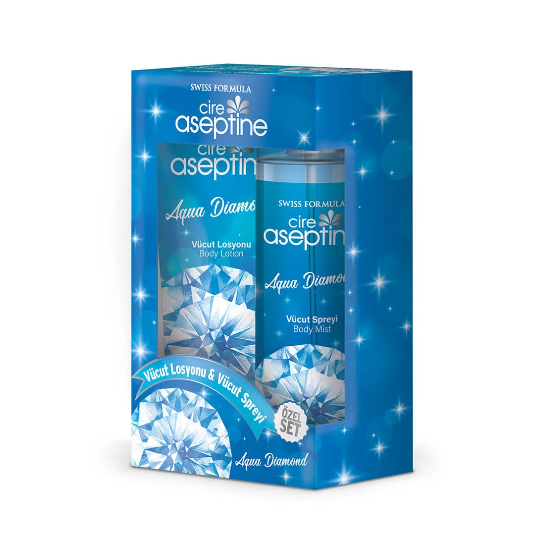 Cire Aseptine Aqua Diamond Body Lotion & Body Mist Set 2 x 200ml Kit | Aqua Diamond Lotion & Mist Duo