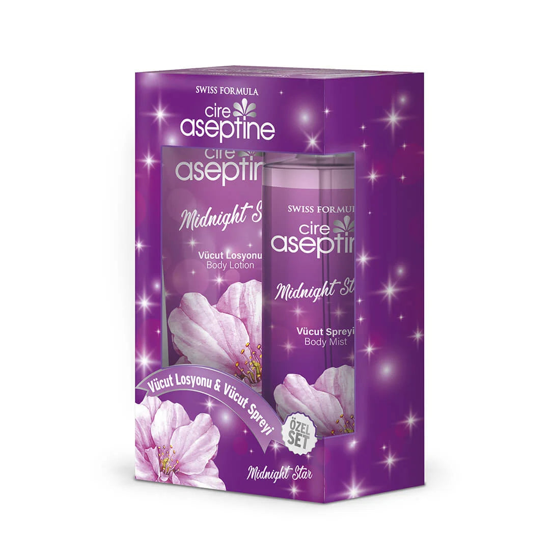 Cire Aseptine Midnight Star Body Lotion & Body Mist Set 2 x 200ml Kit | Midnight Star Lotion & Mist Duo