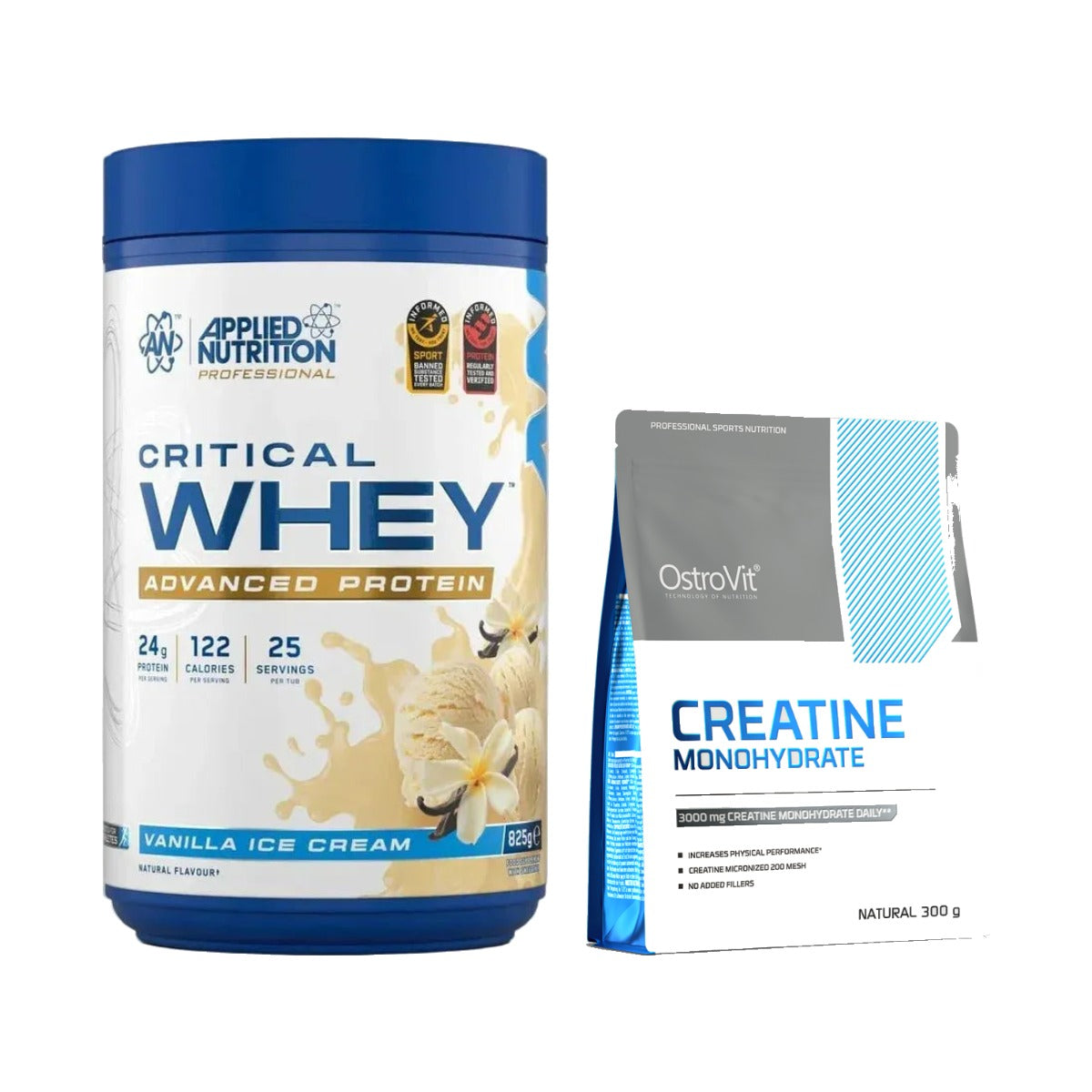 Applied Nutrition Critical Whey 825g + OstroVit Creatine 300g Bundle