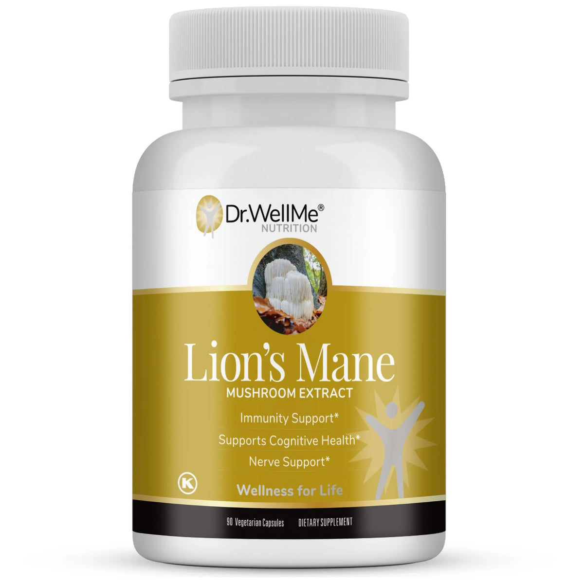 Dr WellMe Organic Lion's Mane Mushroom Extract 500mg | 90 Capsules