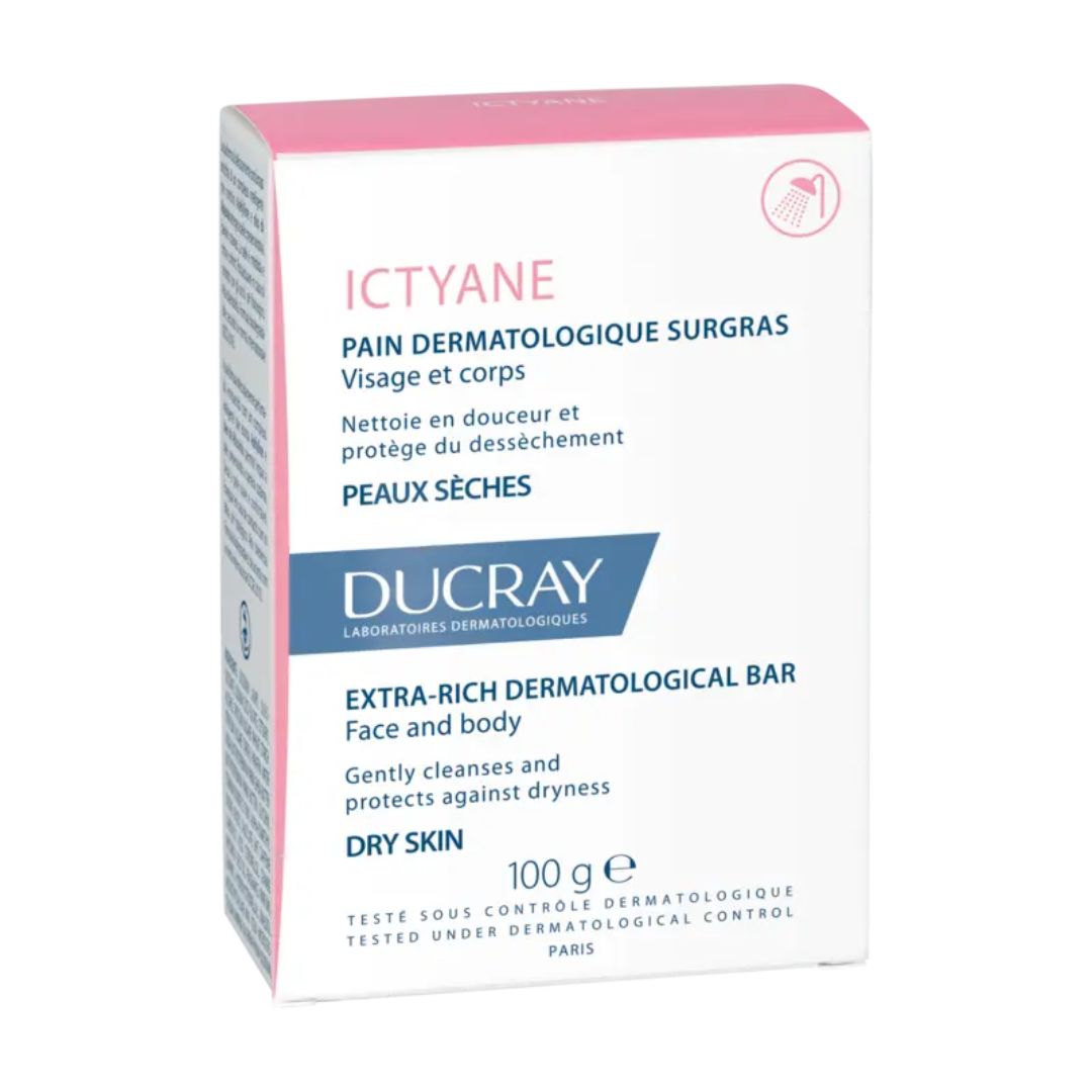 Ducray Ictyane Extra-Rich Dermatological Bar 100g | Nourishing Gentle Cleansing