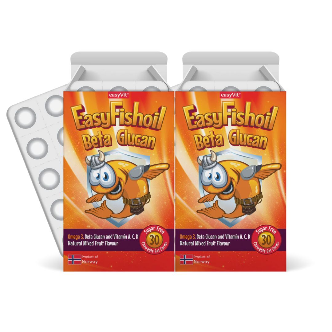 EasyVit EasyFishoil Beta Glucan Omega-3 for Children 2-Pack, 30 Gummies