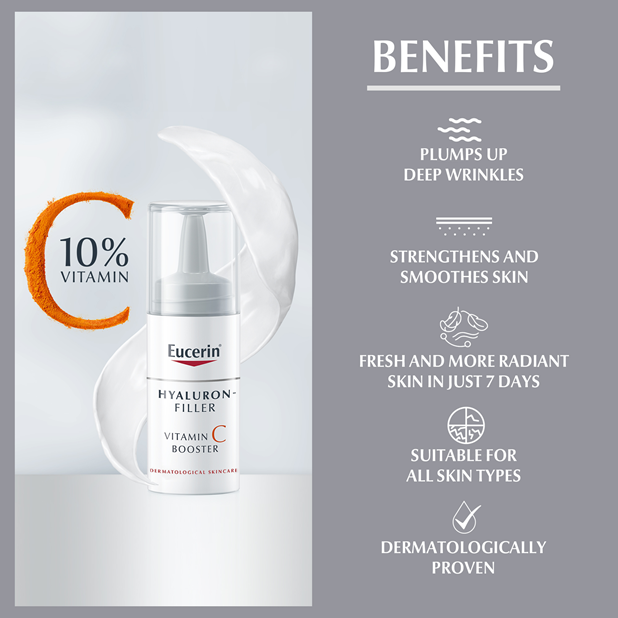 Eucerin Hyaluron-Filler Vitamin C Booster 8ml | 10% Vitamin C for Radiance – product photo