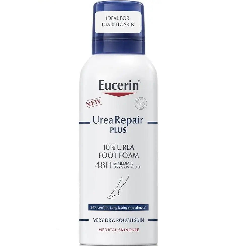 Eucerin UreaRepair Plus 10% Urea Foot Foam 150ml | 48h Moisture for Rough Feet