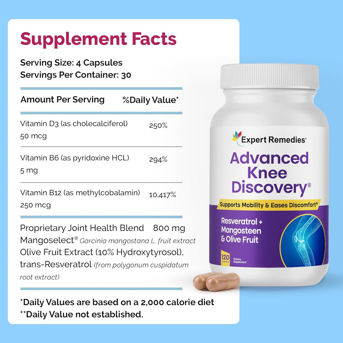 Expert Remedies Advanced Knee Discovery, 120 Capsules – product photo