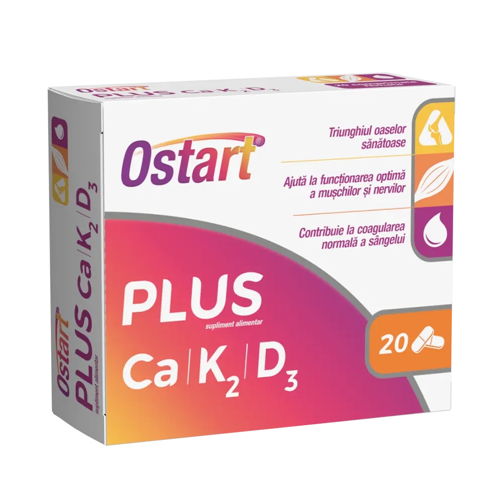 Fiterman Pharma Ostart Plus Ca + K2 + D3, 20 Tablets