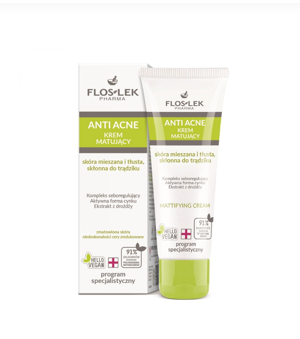 Floslek Anti Acne Mattifying Cream 50ml | Mattifying Daily Care